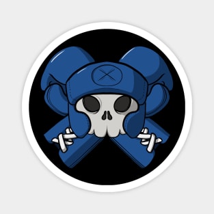 Boxing crew Jolly Roger pirate flag Blue corner (no caption) Magnet